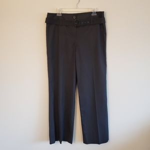 Larry Levine stretch pinstripe trouser pants buckle size 12